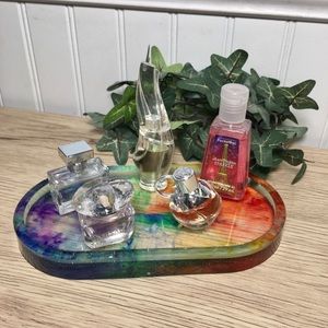 Vanity Tray 7” x 3.5” Rainbow Chakra